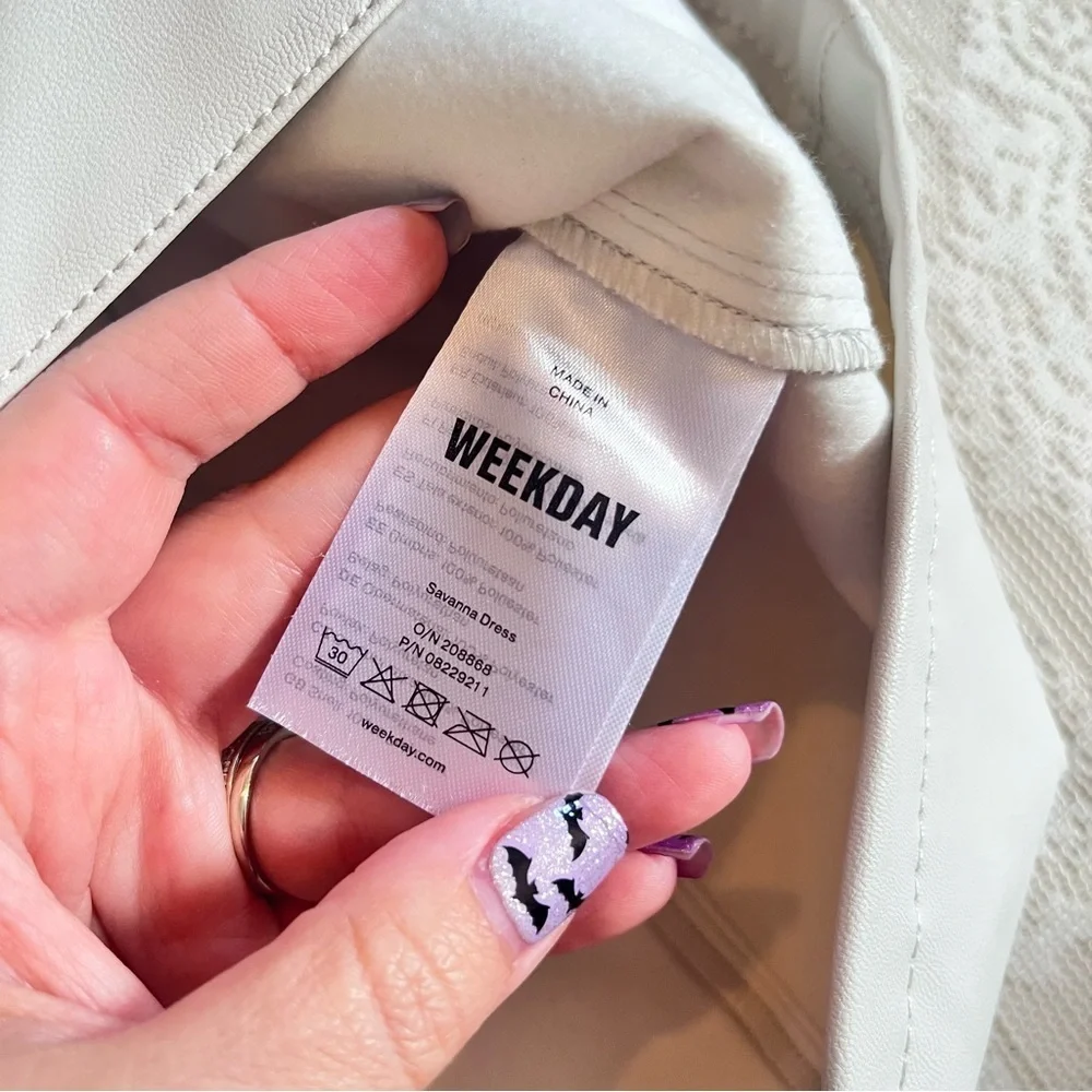 ASOS Weekday vegan leather Savannah shirt dress - Picture 7 of 10